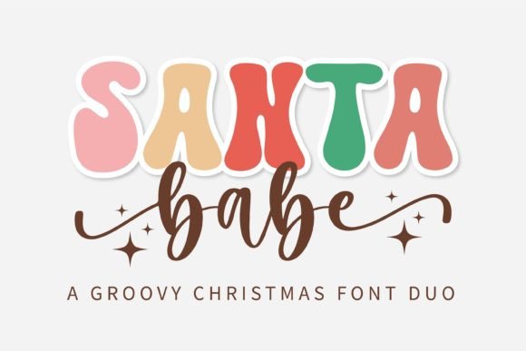 Santa Babe Duo Typeface: Groovy Script & Display for Branding